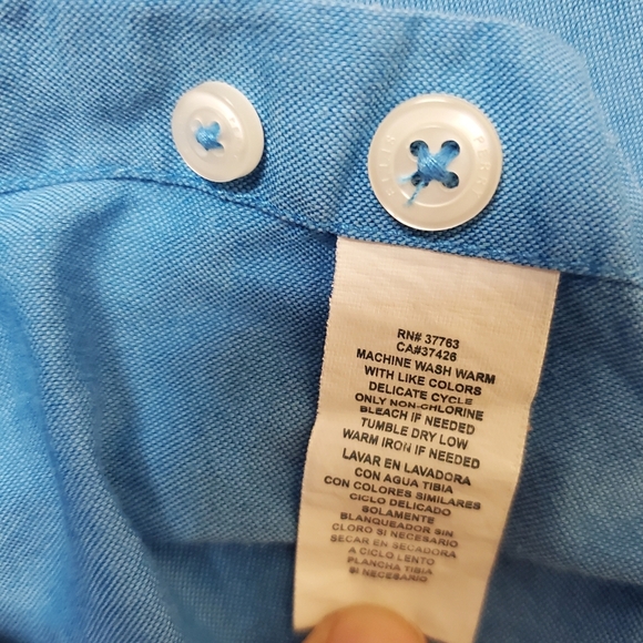 Perry Ellis Sky Blue Short Sleeve Shirt. 100% Cotton. Men's XL - Picture 6 of 9